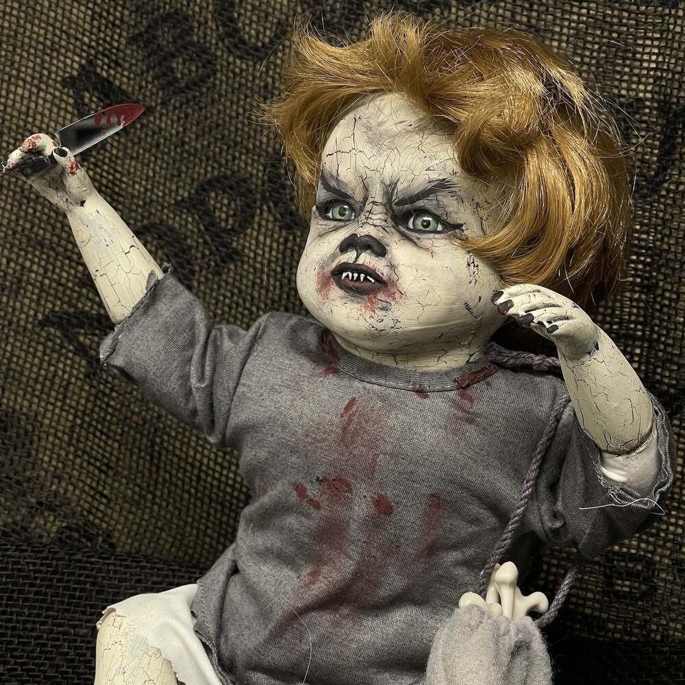 OOAK Creepy Odd 9” Sitting Scary Slasher Monster Halloween Horror Art Doll